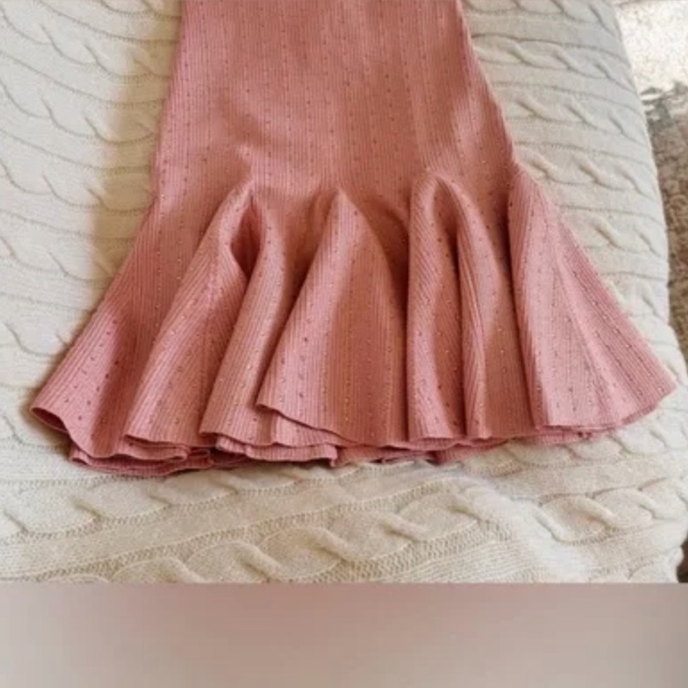 LoveShackFancy Maryanne Crystal Knit Mini Dress In PINK CHAMPAGNE, brand new. - Picture 3 of 7